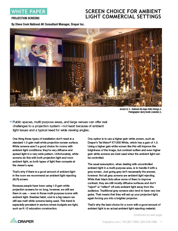 Right Screen for Ambient Light - Commercial