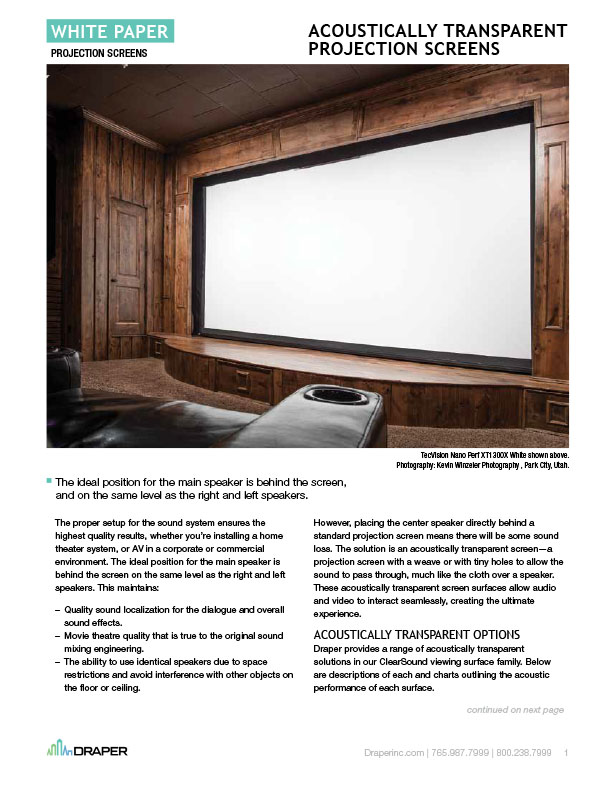 Acoustically Transparent Screens