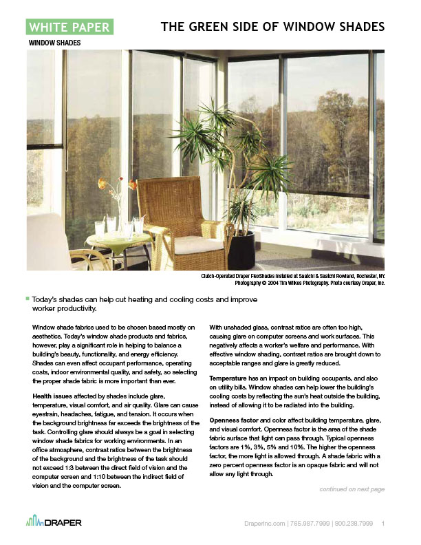 The Green Side of Window Shades