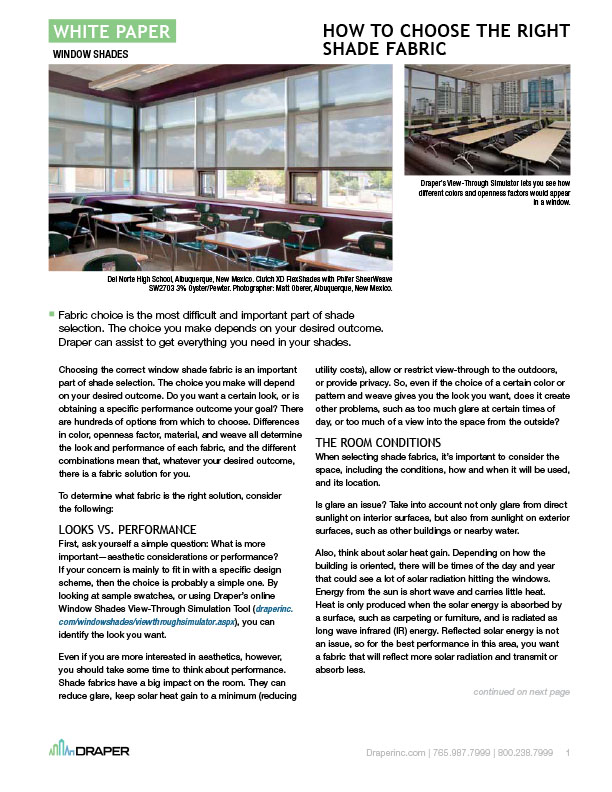 Shade Fabric Choice
