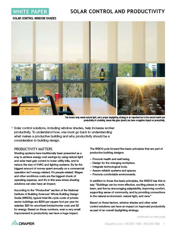 Solar Control Productivity